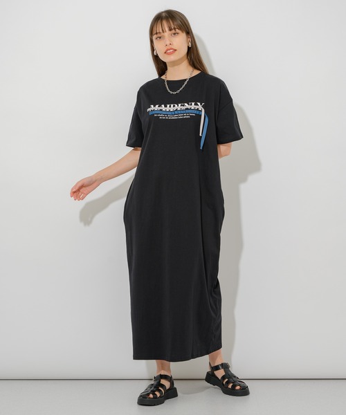 vingtrois（バントロア）の「vingtrois ロゴテープ2WAYワンピース（ワンピース・レディース・ホワイト/ブラック/ブルー・FREE）」の2枚目の写真