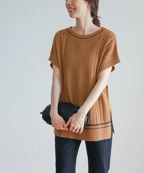 URBAN RESEARCH DOORS(アーバンリサーチドアーズ)の「ボートネックチルデンベスト(ニット/セーター・レディース・グレー系その他/キャメル・ONE)」の12枚目の写真