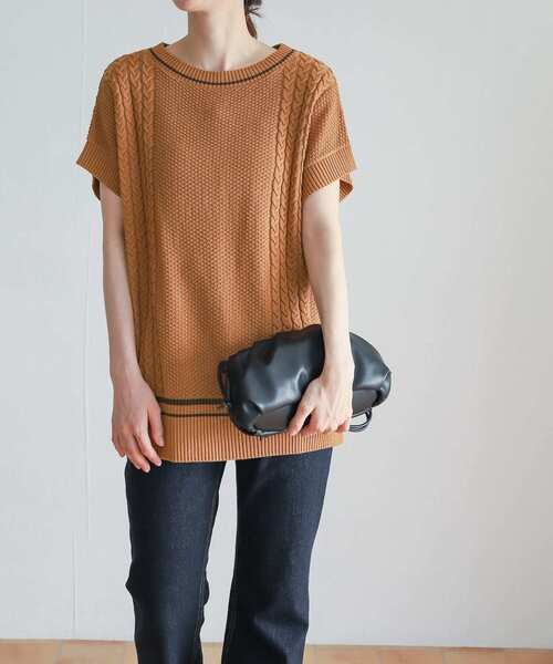 URBAN RESEARCH DOORS(アーバンリサーチドアーズ)の「ボートネックチルデンベスト(ニット/セーター・レディース・グレー系その他/キャメル・ONE)」の9枚目の写真