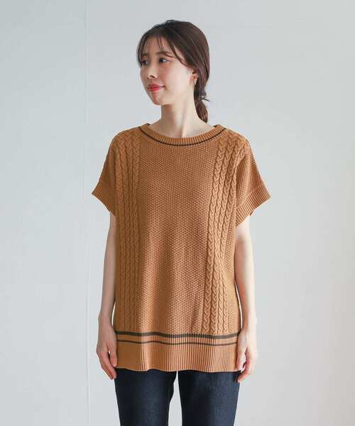 URBAN RESEARCH DOORS(アーバンリサーチドアーズ)の「ボートネックチルデンベスト(ニット/セーター・レディース・グレー系その他/キャメル・ONE)」の17枚目の写真