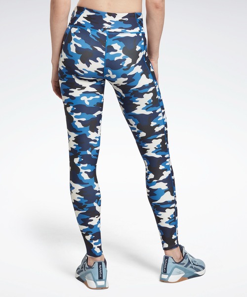Reebok(リーボック)の「ラックス ボールド カモ プリント タイツ / Lux Bold Camo Print Tights(レギンス/スパッツ・レディース・ブラック/ブルー・LARGE/X-LARGE/X-SMALL/SMALL/MEDIUM)」の8枚目の写真
