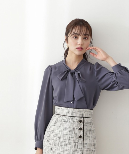 PROPORTION BODY DRESSING（プロポーションボディドレッシング）の「２ＷＡＹリボンブラウス / 1212210905（シャツ/ブラウス・レディース・ブラウン系その他/ホワイト系その他/ネイビー・SMALL/MEDIUM）」の3枚目の写真