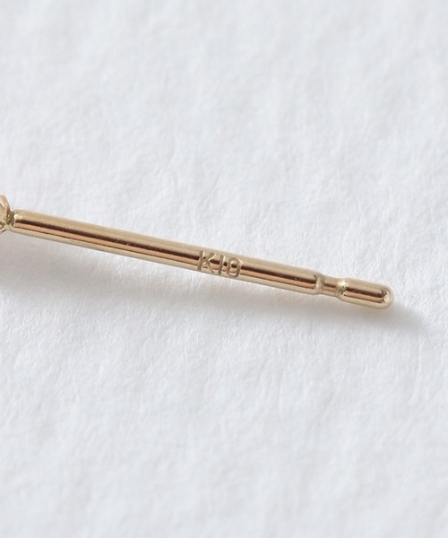 NOIR DE POUPEE】K10 アラシ×ツヤ ゴールドクロス ピアス K10 -Lucky U