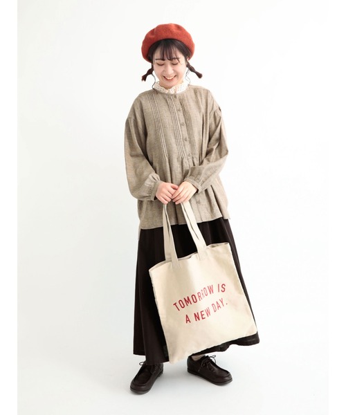 Samansa Mos2（サマンサ モスモス）の「ピンタック前開きブラウス（シャツ/ブラウス・レディース・ブラック/グリーン/オフホワイト/ブラウン・ﾌﾘ-）」の20枚目の写真