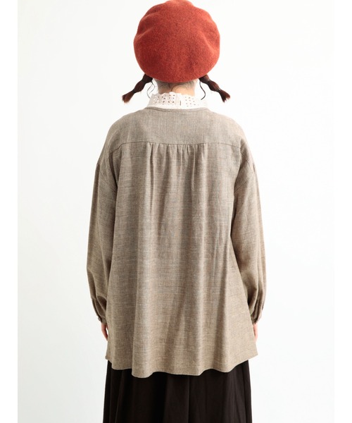 Samansa Mos2（サマンサ モスモス）の「ピンタック前開きブラウス（シャツ/ブラウス・レディース・ブラック/グリーン/オフホワイト/ブラウン・ﾌﾘ-）」の17枚目の写真