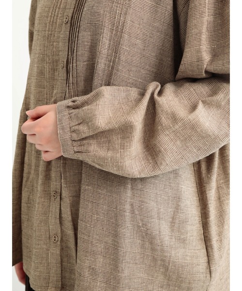 Samansa Mos2（サマンサ モスモス）の「ピンタック前開きブラウス（シャツ/ブラウス・レディース・ブラック/グリーン/オフホワイト/ブラウン・ﾌﾘ-）」の21枚目の写真