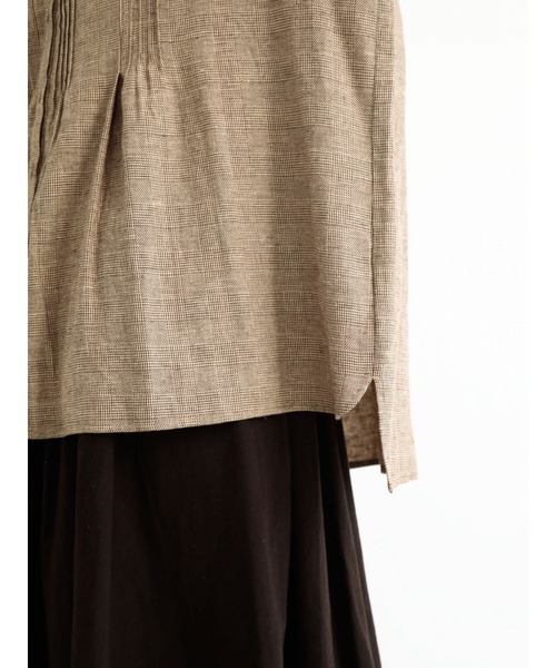 Samansa Mos2（サマンサ モスモス）の「ピンタック前開きブラウス（シャツ/ブラウス・レディース・ブラック/グリーン/オフホワイト/ブラウン・ﾌﾘ-）」の10枚目の写真