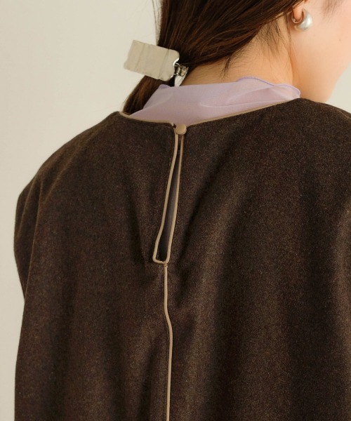 Bab（バブ）の「スキッパーパイピングワンピース（ワンピース・レディース・ブラック/ブラウン/サンドベージュ・M）」の7枚目の写真