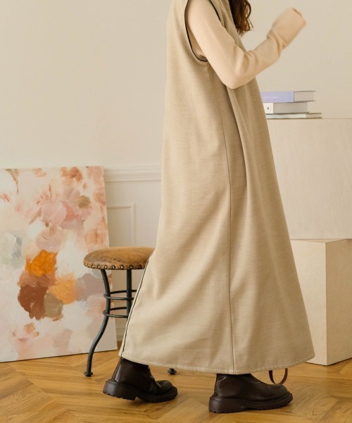 Bab（バブ）の「スキッパーパイピングワンピース（ワンピース・レディース・ブラック/ブラウン/サンドベージュ・M）」の11枚目の写真