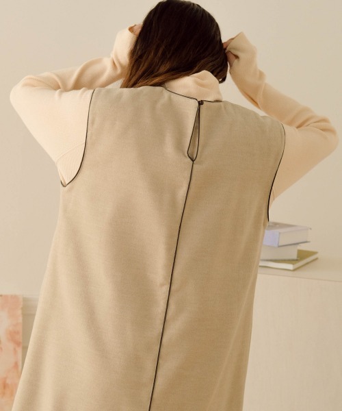 Bab（バブ）の「スキッパーパイピングワンピース（ワンピース・レディース・ブラック/ブラウン/サンドベージュ・M）」の13枚目の写真