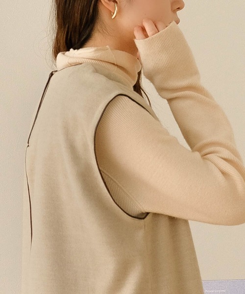 Bab（バブ）の「スキッパーパイピングワンピース（ワンピース・レディース・ブラック/ブラウン/サンドベージュ・M）」の14枚目の写真