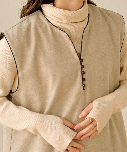 Bab（バブ）の「スキッパーパイピングワンピース（ワンピース・レディース・ブラック/ブラウン/サンドベージュ・M）」の17枚目の写真