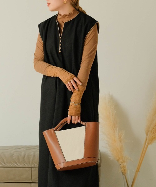 Bab（バブ）の「スキッパーパイピングワンピース（ワンピース・レディース・ブラック/ブラウン/サンドベージュ・M）」の20枚目の写真