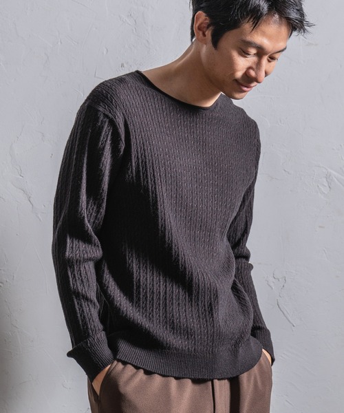 CALL&RESPONSE(コールアンドレスポンス)の「mn2641- スムースニット-ロールネック-プルオーバー ニット(ニット/セーター・メンズ・ブラウン/ブラック/ベージュ/グレー・5/2/1/4)」の3枚目の写真