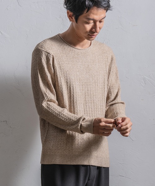 CALL&RESPONSE(コールアンドレスポンス)の「mn2641- スムースニット-ロールネック-プルオーバー ニット(ニット/セーター・メンズ・ブラウン/ブラック/ベージュ/グレー・5/2/1/4)」の9枚目の写真