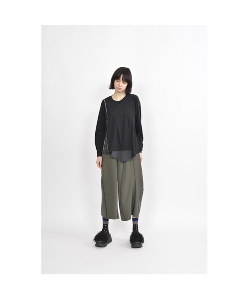 gomme（ゴム）の「ウォームＰツイル　ウェーブ切替パンツ（その他パンツ・レディース・ブラック/カーキ/ブルー・MEDIUM）」の5枚目の写真