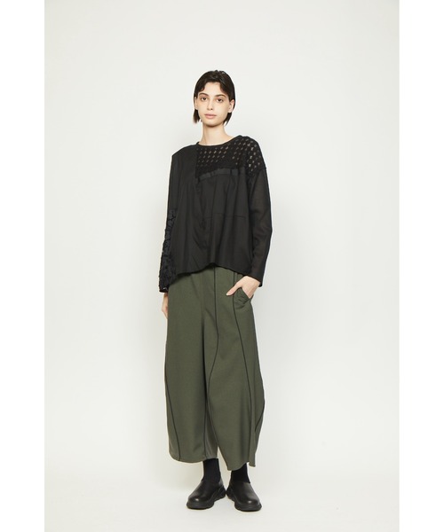 gomme（ゴム）の「ウォームＰツイル　ウェーブ切替パンツ（その他パンツ・レディース・ブラック/カーキ/ブルー・MEDIUM）」の18枚目の写真