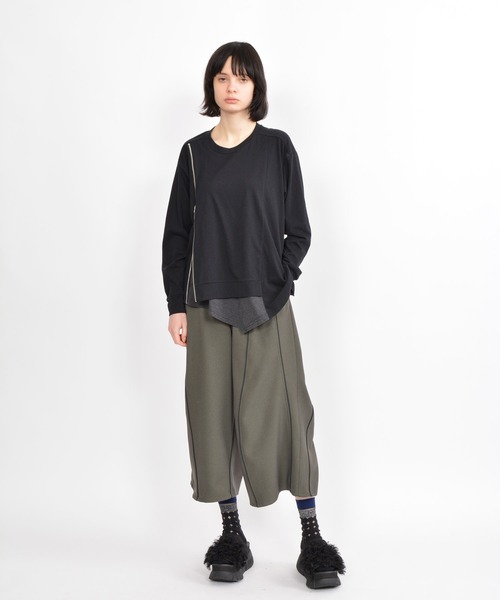 gomme（ゴム）の「ウォームＰツイル　ウェーブ切替パンツ（その他パンツ・レディース・ブラック/カーキ/ブルー・MEDIUM）」の20枚目の写真