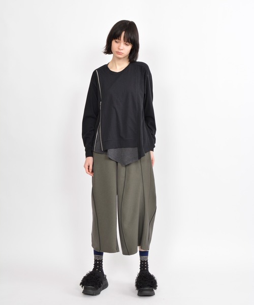 gomme（ゴム）の「ウォームＰツイル　ウェーブ切替パンツ（その他パンツ・レディース・ブラック/カーキ/ブルー・MEDIUM）」の21枚目の写真