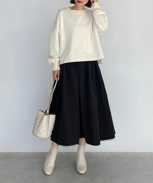 PICCIN（ピッチン）の「バックテーププルオーバー（Tシャツ/カットソー・レディース・ブラック/グレー/オフホワイト・M）」の9枚目の写真