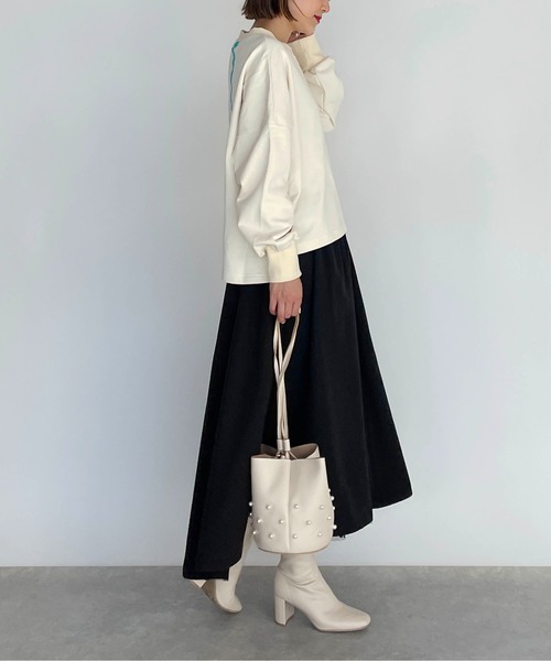 PICCIN（ピッチン）の「バックテーププルオーバー（Tシャツ/カットソー・レディース・ブラック/グレー/オフホワイト・M）」の12枚目の写真