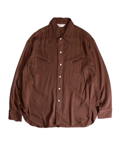 C.E.L.STORE(セルストア)の「DEL MAR sportswear / デルマースポーツウエアー 50S DRESS WESTERN SHIRT ドレスウエスタンシャツ(シャツ/ブラウス・メンズ・カーキ/ネイビー/ダークブラウン・MEDIUM/SMALL/LARGE)」の2枚目の写真
