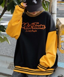 WEGO | WEGO/ヘビーウエイト バイカラースリーブロゴプルオーバー(スウェット)