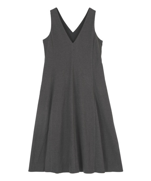 titivate（ティティベイト）の「フレアデザインVネックジャンパースカート（ワンピース・レディース・ベージュ/アイボリー/チャコール・S/M）」の9枚目の写真