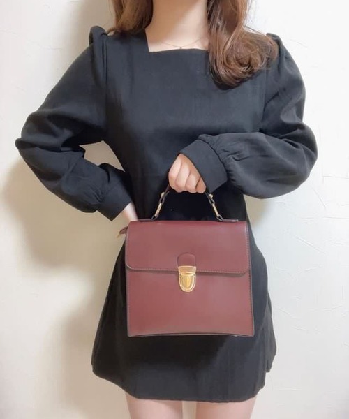 fiere（フィエール）の「スクエアネックミニワンピース（ワンピース・レディース・ブラック/ブラウン・MEDIUM/SMALL/LARGE）」の5枚目の写真