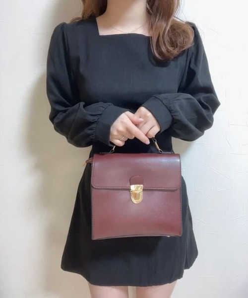 fiere（フィエール）の「スクエアネックミニワンピース（ワンピース・レディース・ブラック/ブラウン・MEDIUM/SMALL/LARGE）」の6枚目の写真