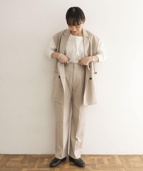 Couleur Meler(クルールメリー)の「Couleur Meler オクユウカ 『セットアップ対応』ストレートパンツ(その他パンツ・レディース・ブラウン/ホワイト系その他・SMALL/MEDIUM)」の9枚目の写真