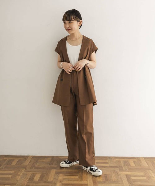 Couleur Meler(クルールメリー)の「Couleur Meler オクユウカ 『セットアップ対応』ストレートパンツ(その他パンツ・レディース・ブラウン/ホワイト系その他・SMALL/MEDIUM)」の20枚目の写真
