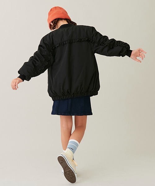 petit main（プティマイン）の「チビフリルMA-1（MA-1・キッズ・ラベンダー/ブラック・M/S）」の13枚目の写真