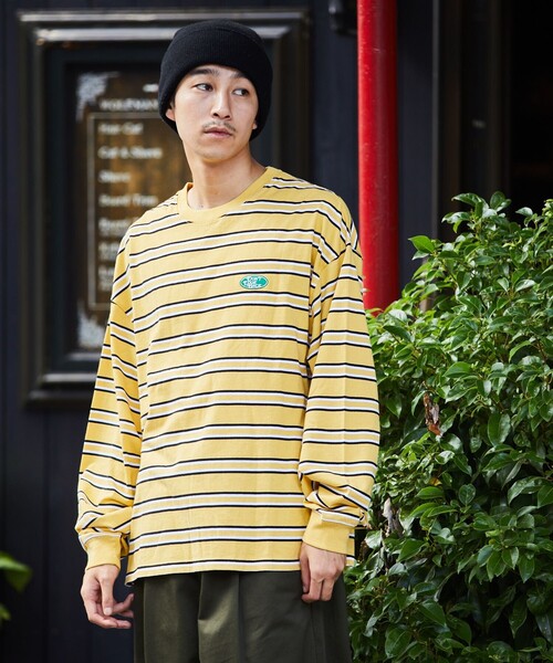 セール Web限定 ビッグシルエット ワンポイント刺繍 マルチボーダー ロングスリーブtシャツ ロンt カットソー Tシャツ カットソー Freak S Store フリークスストア のファッション通販 Zozotown