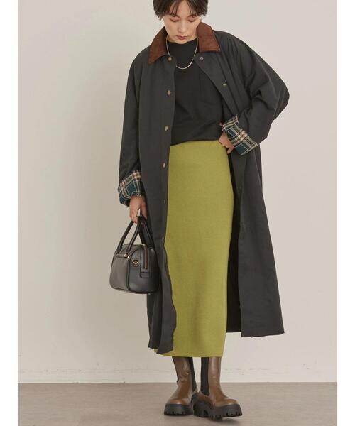 AMERICAN HOLIC（アメリカンホリック）の「衿コール天ステンカラーコート（ステンカラーコート・レディース・ブラック/ベージュ・M/L）」の6枚目の写真