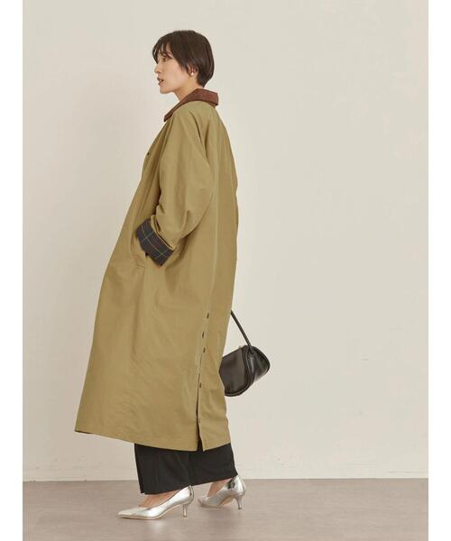 AMERICAN HOLIC（アメリカンホリック）の「衿コール天ステンカラーコート（ステンカラーコート・レディース・ブラック/ベージュ・M/L）」の16枚目の写真