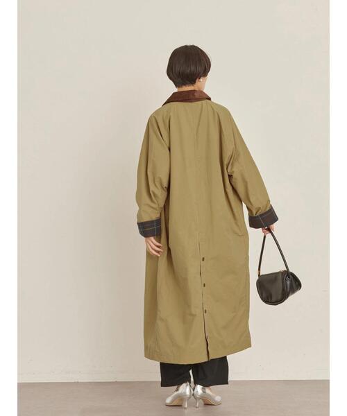 AMERICAN HOLIC（アメリカンホリック）の「衿コール天ステンカラーコート（ステンカラーコート・レディース・ブラック/ベージュ・M/L）」の17枚目の写真