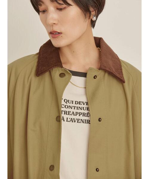 AMERICAN HOLIC（アメリカンホリック）の「衿コール天ステンカラーコート（ステンカラーコート・レディース・ブラック/ベージュ・M/L）」の18枚目の写真