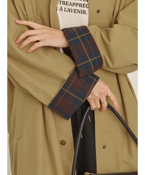 AMERICAN HOLIC（アメリカンホリック）の「衿コール天ステンカラーコート（ステンカラーコート・レディース・ブラック/ベージュ・M/L）」の19枚目の写真