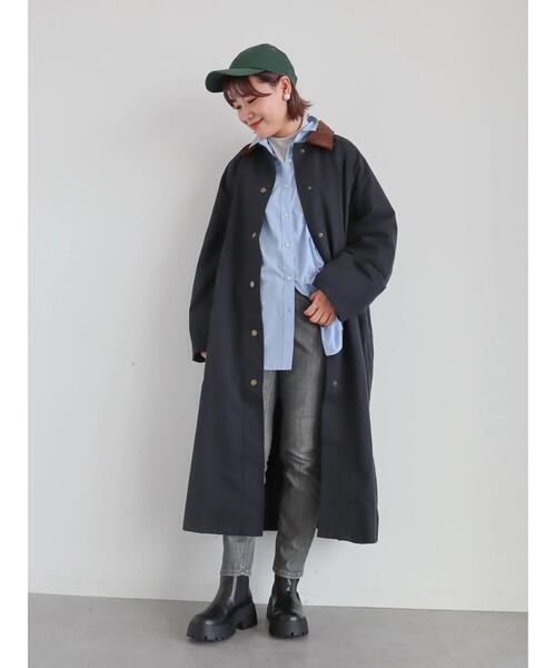 AMERICAN HOLIC（アメリカンホリック）の「衿コール天ステンカラーコート（ステンカラーコート・レディース・ブラック/ベージュ・M/L）」の21枚目の写真