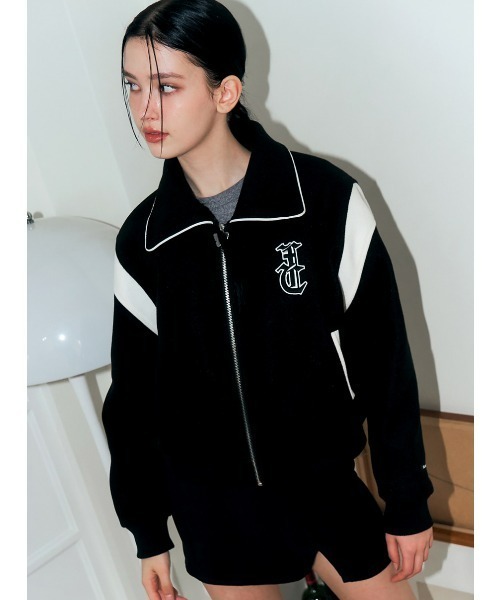 FANCY CLUB（ファンシークラブ）の「A'GEM/9 × .kom『 FANCY CLUB/ファンシークラブ』/DARK MOON VARSITY JACKET/ダークムーン スタジャン（ブルゾン・レディース・ブラック・FREE）」の2枚目の写真