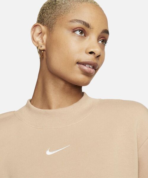 NIKE（ナイキ）の「ナイキ スポーツウェア フェニックス フリース ウィメンズ オーバーサイズ 3/4スリーブ ドレス / Nike Sportswear Phoenix Fleece Women's Oversized 3/4-Sleeve Dress＜XS-2XL 展開＞（ワンピース・レディース・ブラック/ブラウン系その他2/クリーム・L/M/XL/2XL/XS/S）」の15枚目の写真
