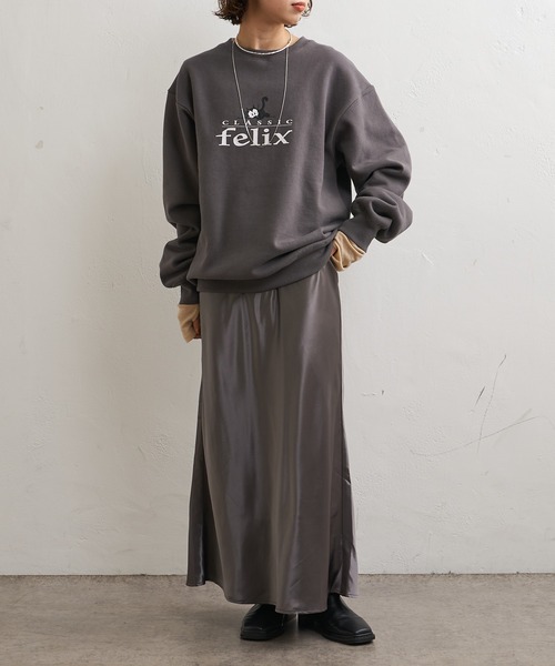 Omekashi（オメカシ）の「サテンナロースカート（スカート・レディース・ベージュ/ライトグレー/チャコールグレー・36/38）」の10枚目の写真