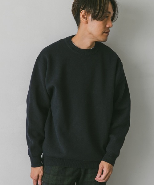 URBAN RESEARCH DOORS（アーバンリサーチドアーズ）の「ミラノリブ クルーネックプルオーバー（ニット/セーター・メンズ・ネイビー/ブルー系その他/ホワイト系その他・MEDIUM/LARGE）」の5枚目の写真