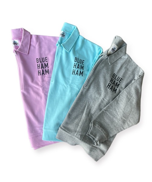 CPCM（シーピーシーエム）の「CPCM × ブルーハムハム ハーフジップスウェット（スウェット・メンズ・グレー/ピンク/ブルー・FREE）」の4枚目の写真