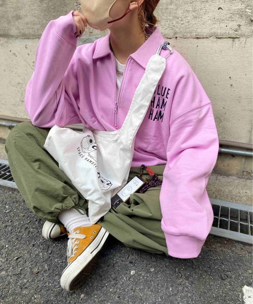 CPCM（シーピーシーエム）の「CPCM × ブルーハムハム ハーフジップスウェット（スウェット・メンズ・グレー/ピンク/ブルー・FREE）」の8枚目の写真