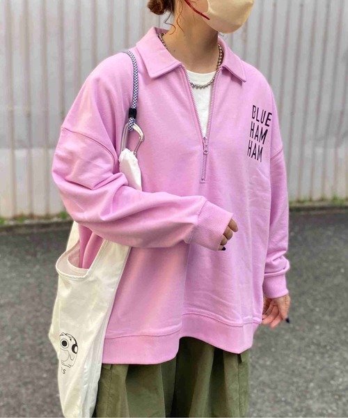 CPCM（シーピーシーエム）の「CPCM × ブルーハムハム ハーフジップスウェット（スウェット・メンズ・グレー/ピンク/ブルー・FREE）」の15枚目の写真