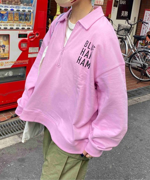 CPCM（シーピーシーエム）の「CPCM × ブルーハムハム ハーフジップスウェット（スウェット・メンズ・グレー/ピンク/ブルー・FREE）」の18枚目の写真