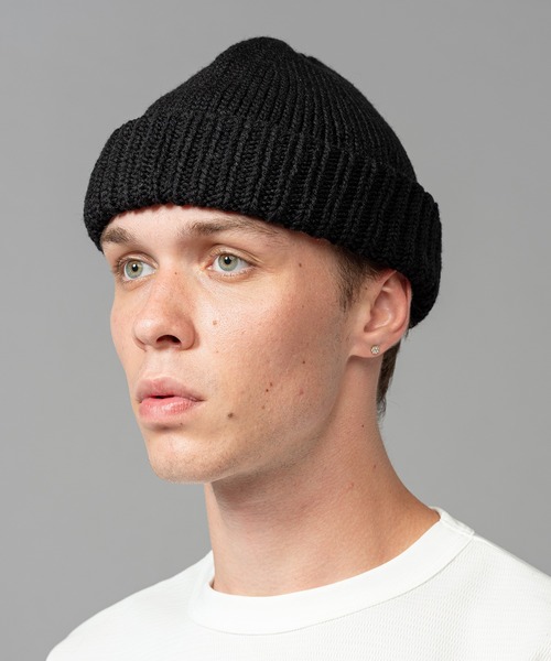 MR.OLIVE(ミスターオリーブ)の「MR.OLIVE ミスターオリーブ / Racal ラカル コラボレーションホールガーメントロールニットワッチ ニットキャップ / M-224102(ニットキャップ/ビーニー・メンズ・ブラック/ネイビー/グレー・FREE)」の2枚目の写真