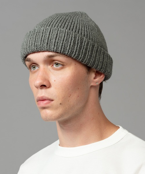 MR.OLIVE(ミスターオリーブ)の「MR.OLIVE ミスターオリーブ / Racal ラカル コラボレーションホールガーメントロールニットワッチ ニットキャップ / M-224102(ニットキャップ/ビーニー・メンズ・ブラック/ネイビー/グレー・FREE)」の4枚目の写真